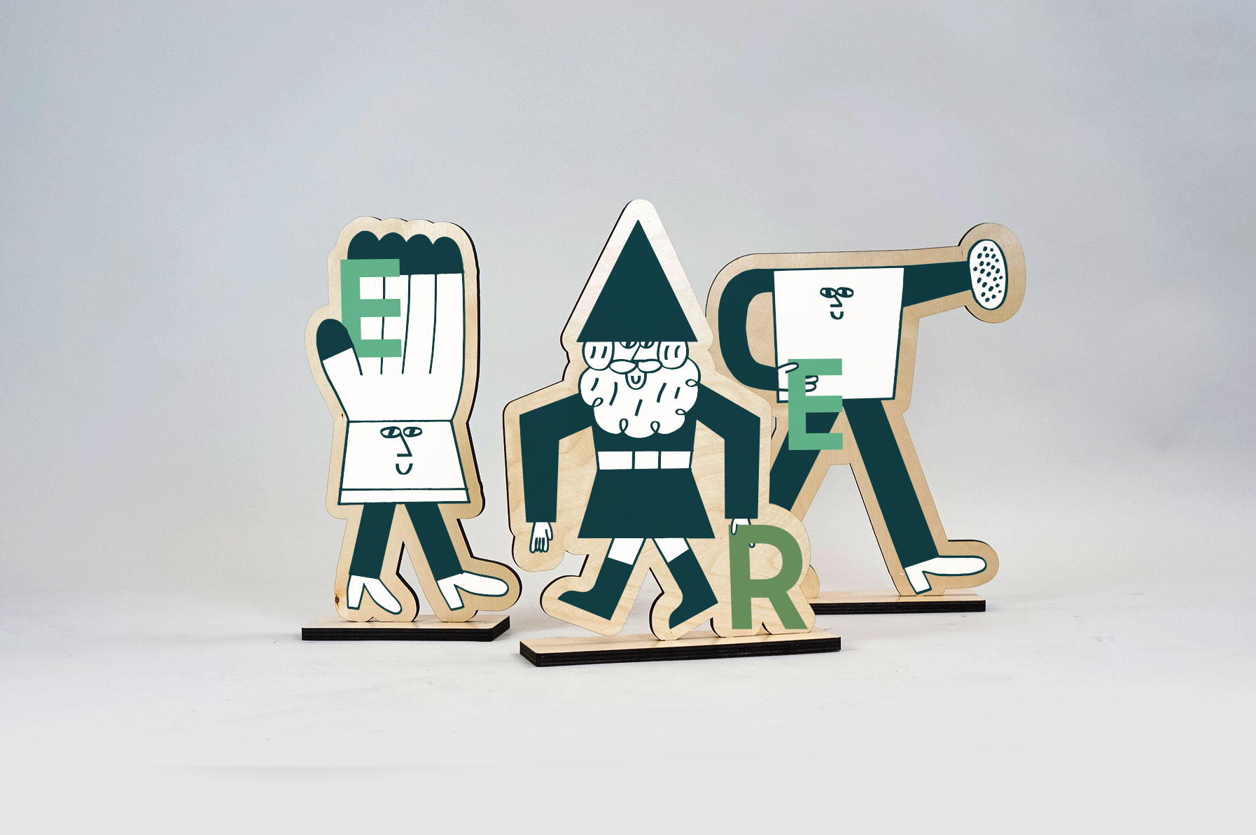 Freestanding gnomes for a scavenger hunt at Relate, the Zendesk global user conference.