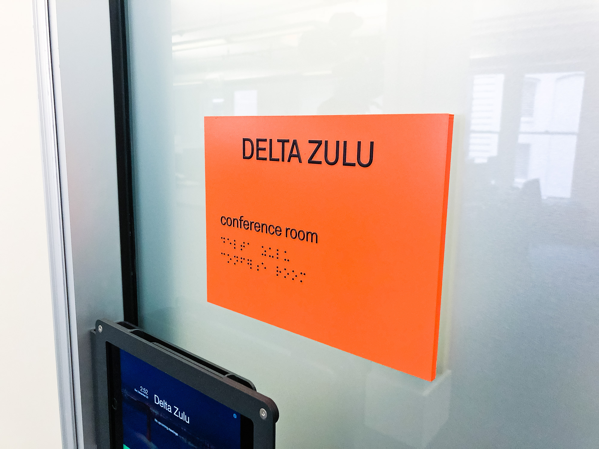 Custom ADA conference room signs for Anchorage, a San Francisco-based company focused on creating custody solutions for the cryptocurrency ecosystem.