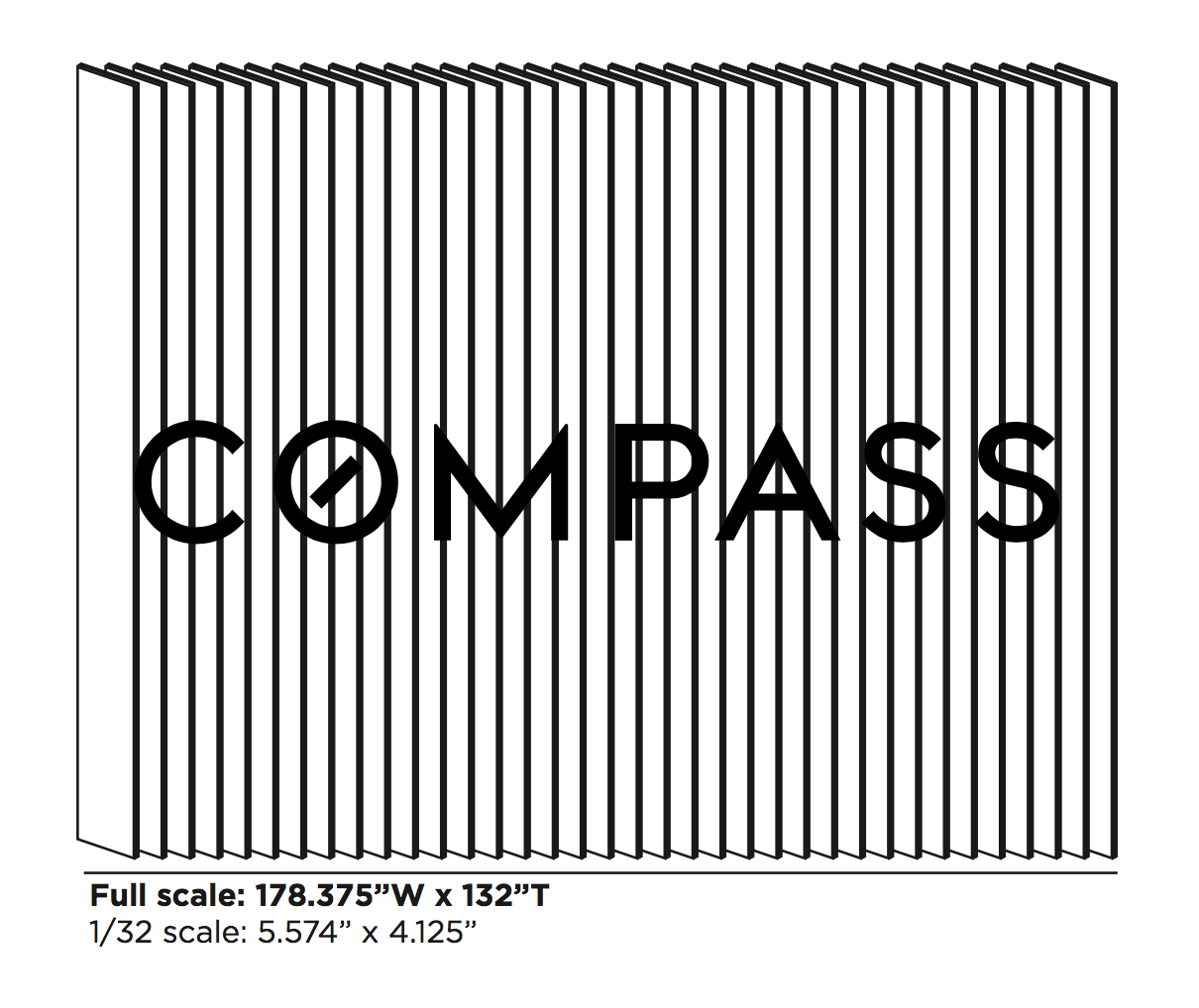 Optical-illusion, multi panel wood sign / privacy screen at the San Francisco office of Compass, a modern real estate platform. Optical-illusion, multi panel wood sign / privacy screen at the San Francisco office of Compass, a modern real estate platform.