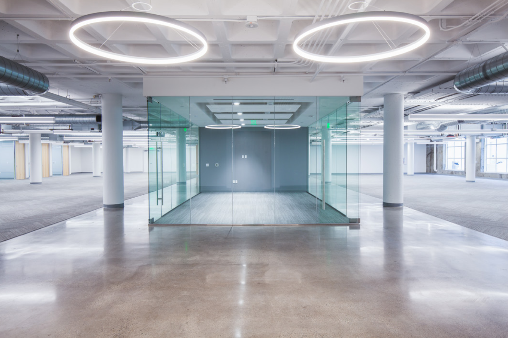 Optical-illusion, multi panel wood sign / privacy screen at the San Francisco office of Compass, a modern real estate platform. Optical-illusion, multi panel wood sign / privacy screen at the San Francisco office of Compass, a modern real estate platform.