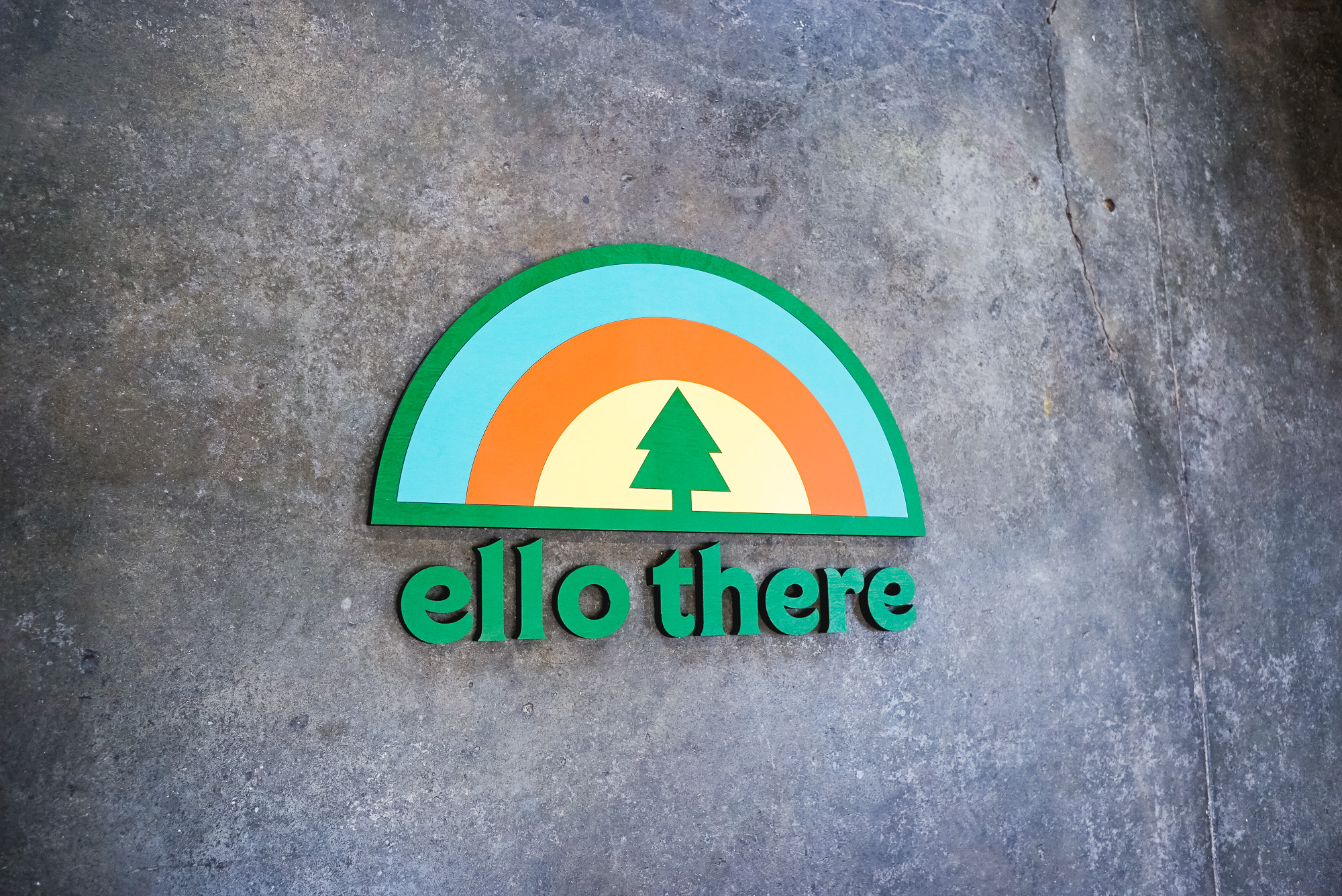 Painted tradeshow/event sign for the booth of Ello There, a lifestyle company dedicated to the life of a traveler. Painted tradeshow/event sign for the booth of Ello There, a lifestyle company dedicated to the life of a traveler.