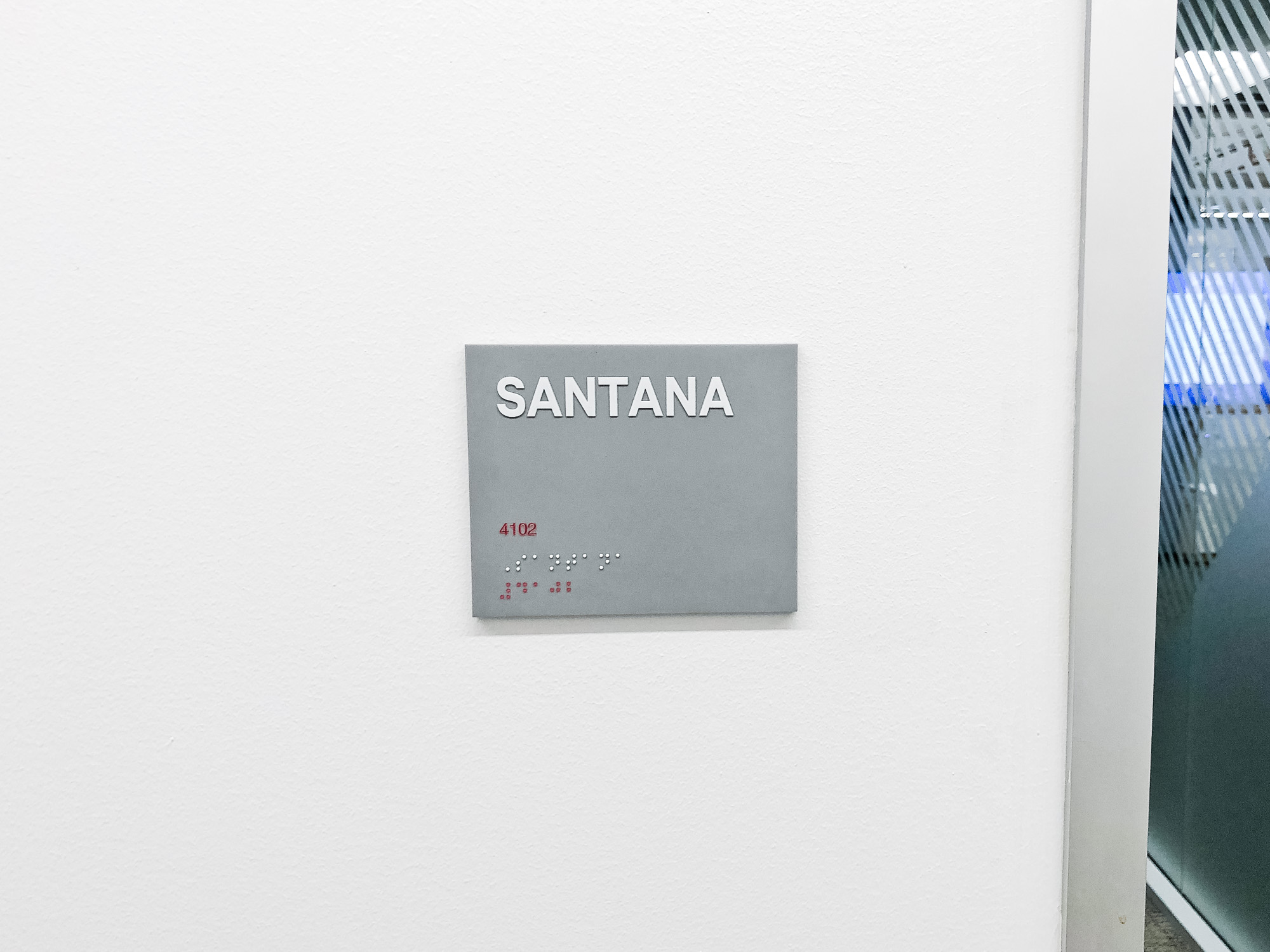 Grey and white meeting room ADA signs with Braille for the San Francisco office of Gong, a conversation intelligence platform for sales. Grey and white meeting room ADA signs with Braille for the San Francisco office of Gong, a conversation intelligence platform for sales.