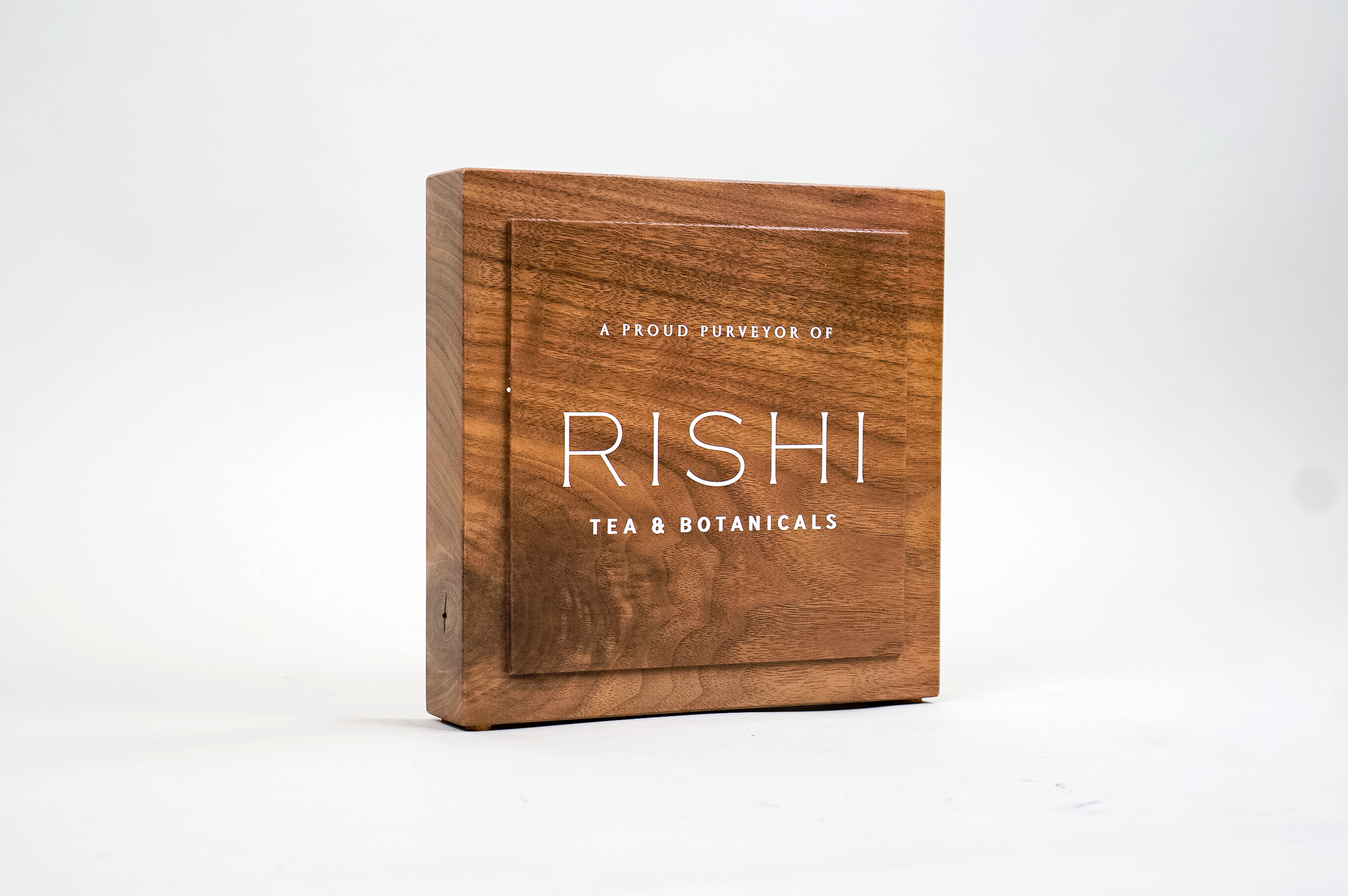 Solid walnut retail/cafe sign with white artwork for RIshi, a Direct Trade importer of organic teas and botanicals from the very best sources. Solid walnut retail/cafe sign with white artwork for RIshi, a Direct Trade importer of organic teas and botanicals from the very best sources.