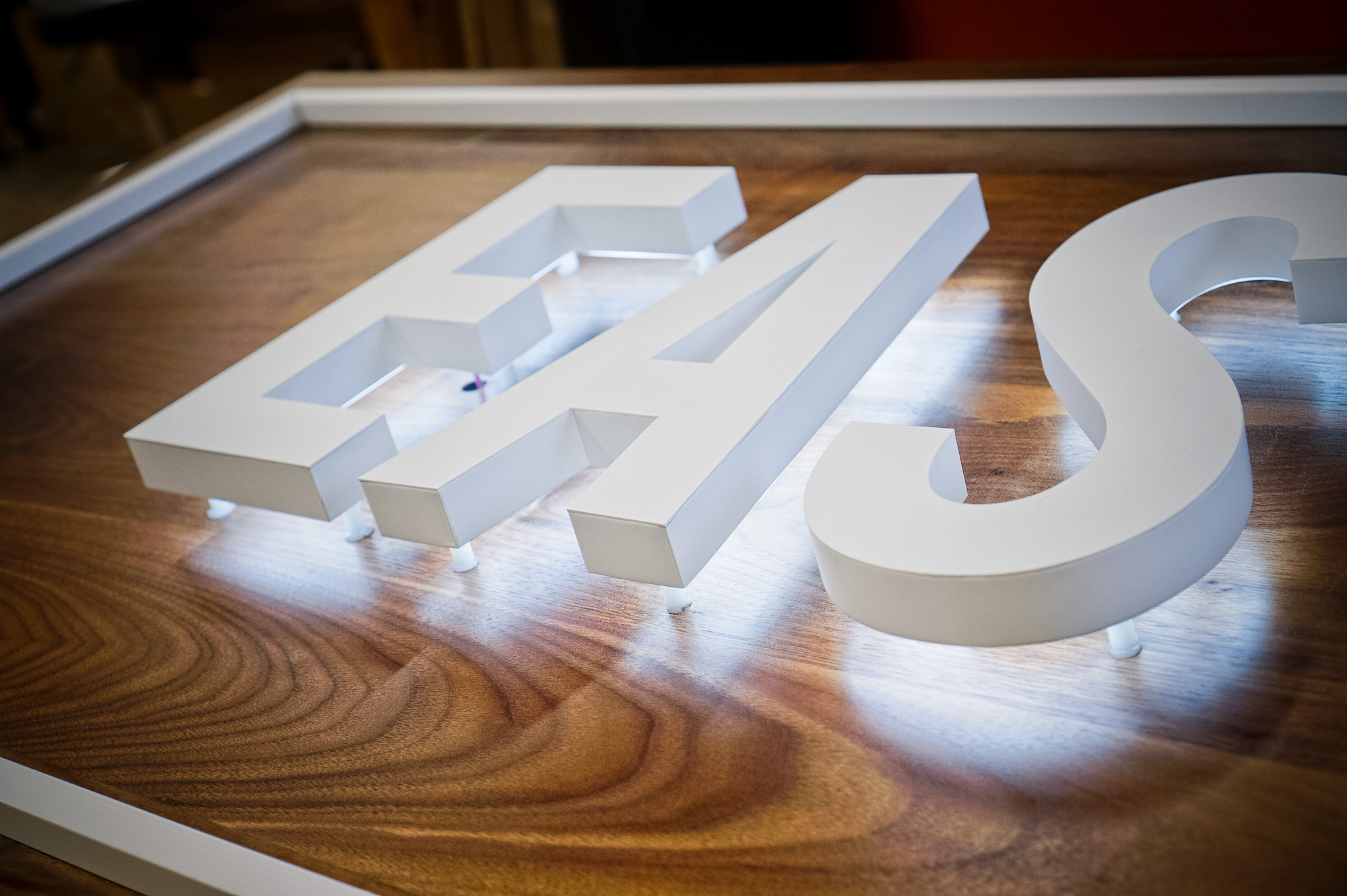 Large solid walnut and white acrylic illuminated sign for Columbia Church, a church in Richland, WA. Large solid walnut and white acrylic illuminated sign for Columbia Church, a church in Richland, WA.