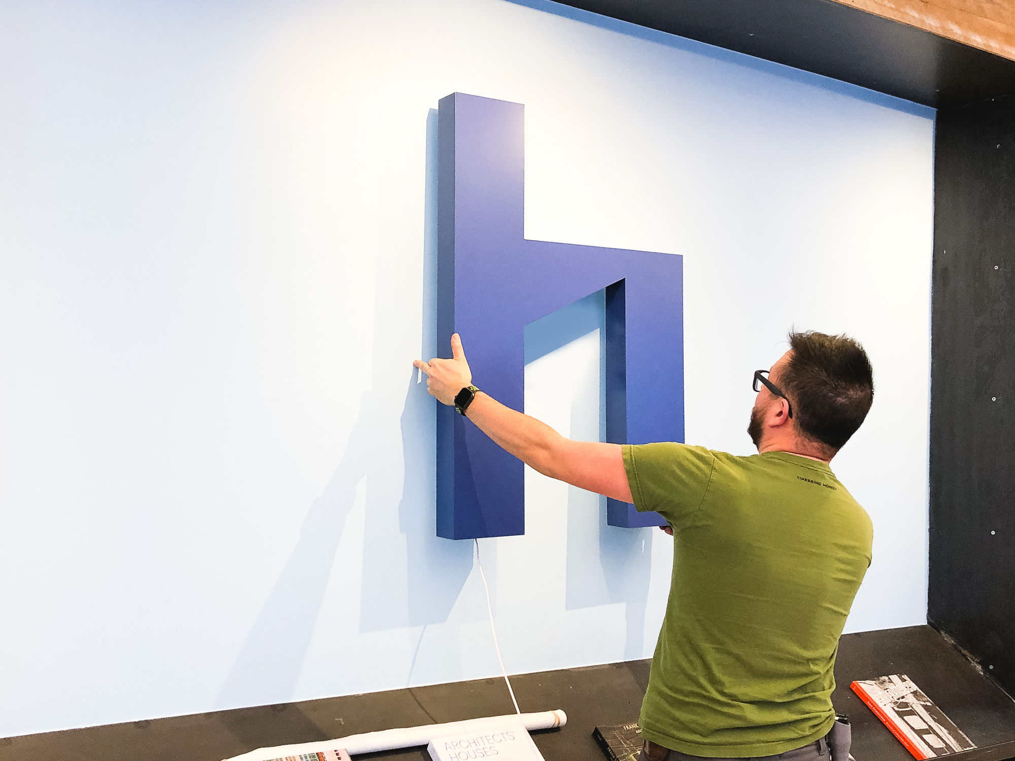 Blue painted, halo-lit, illuminated sign for HelloOffice, a San Francisco technology-powered commercial real estate brokerage helping companies search for office space. Blue painted, halo-lit, illuminated sign for HelloOffice, a San Francisco technology-powered commercial real estate brokerage helping companies search for office space.