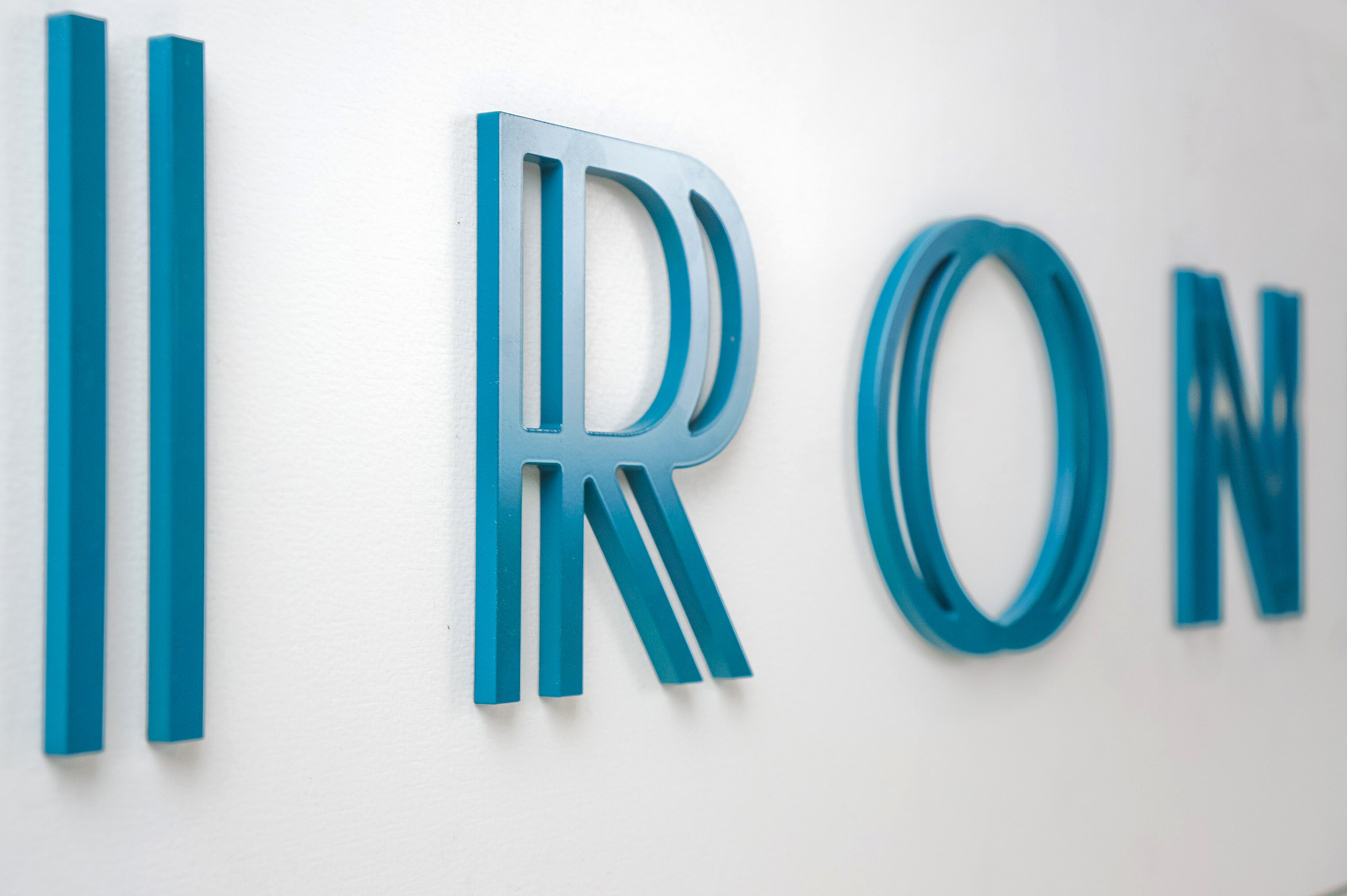 Blue letters on white rectangular panel for 10 Branch, an organization that mentors early stage companies. Blue letters on white rectangular panel for 10 Branch, an organization that mentors early stage companies.