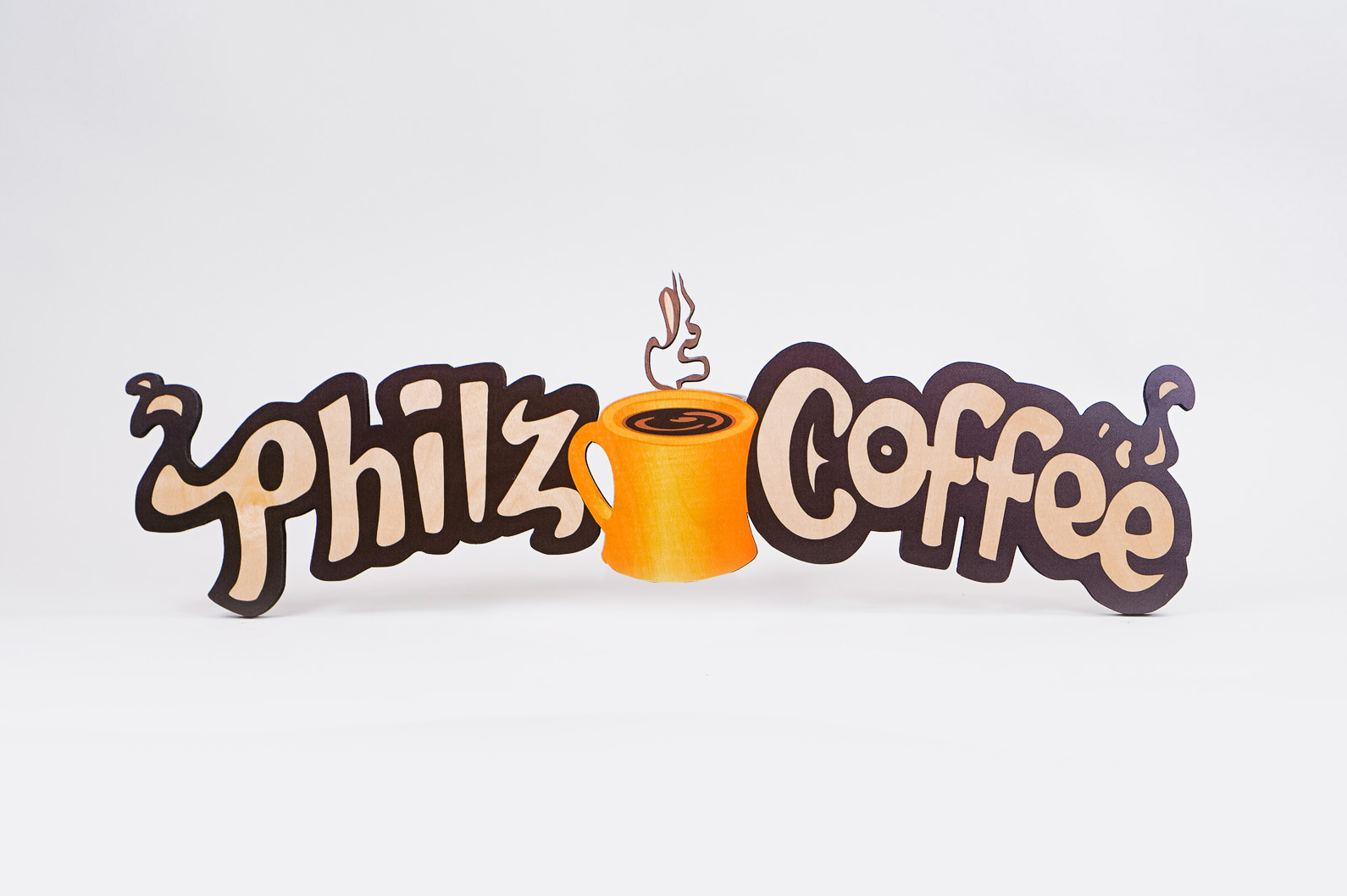 Printed wood, cafe menu sign for Philz Coffee, a coffee company and coffeehouse chain based in San Francisco, California. Printed wood, cafe menu sign for Philz Coffee, a coffee company and coffeehouse chain based in San Francisco, California.