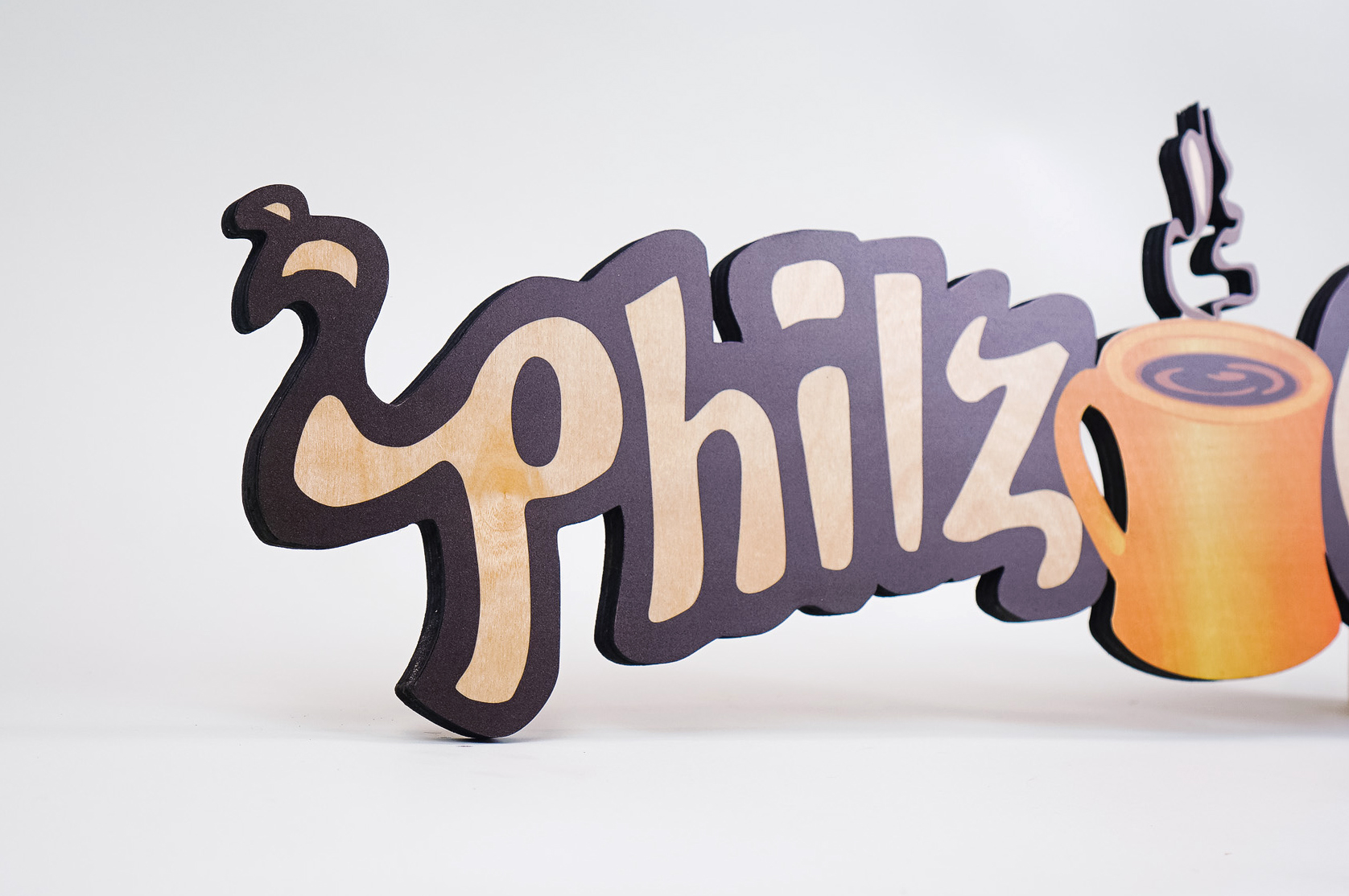 Printed wood, cafe menu sign for Philz Coffee, a coffee company and coffeehouse chain based in San Francisco, California. Printed wood, cafe menu sign for Philz Coffee, a coffee company and coffeehouse chain based in San Francisco, California.