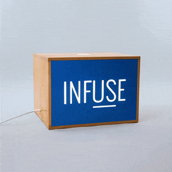 Custom wood and painted lightbox sign for Infuse, a San Francisco based full-service design and software development agency. Custom wood and painted lightbox sign for Infuse, a San Francisco based full-service design and software development agency.