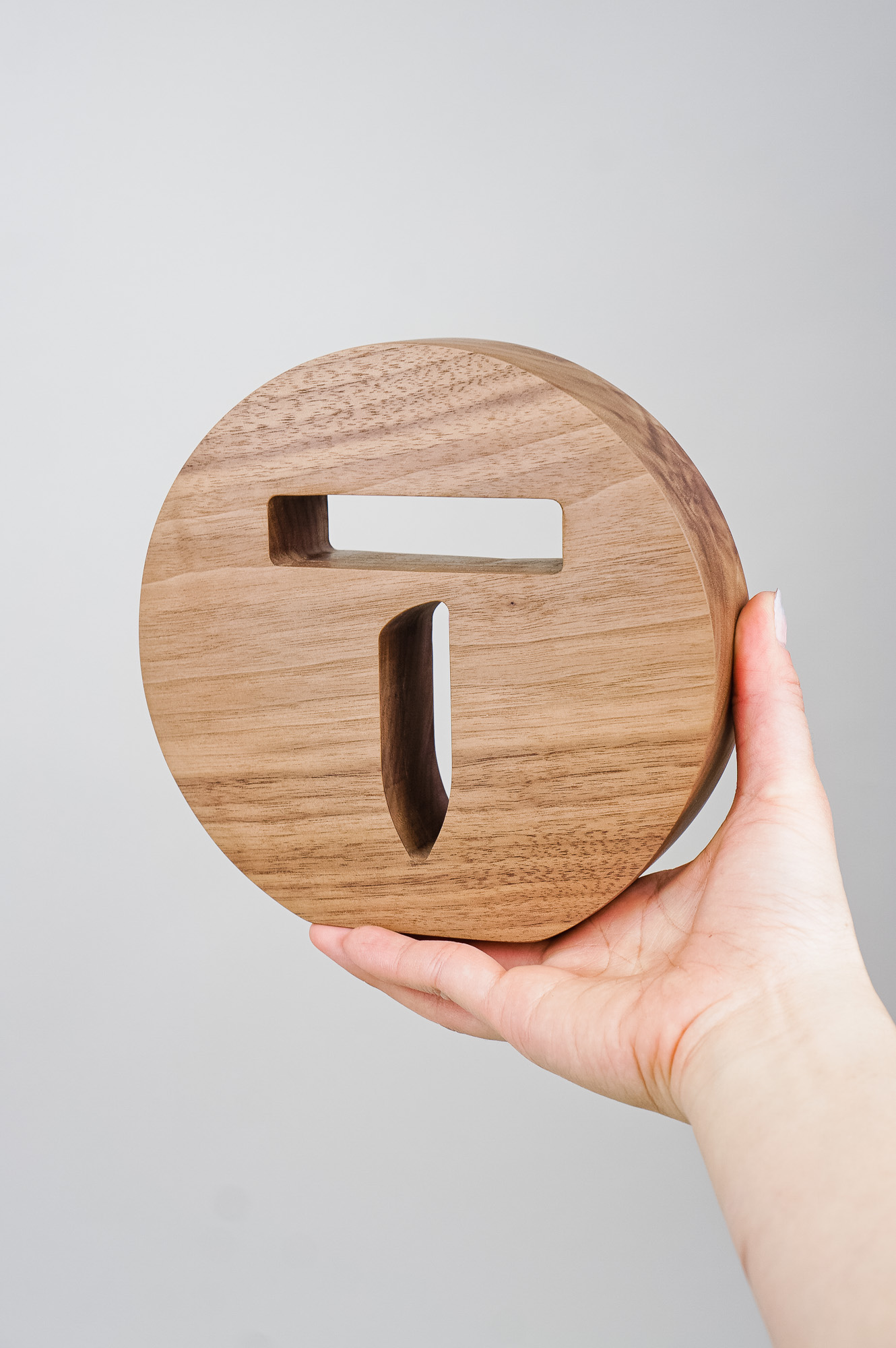 Solid walnut tabletop sign for Thumbtack, a San Francisco based online service that matches customers with local professionals Solid walnut tabletop sign for Thumbtack, a San Francisco based online service that matches customers with local professionals