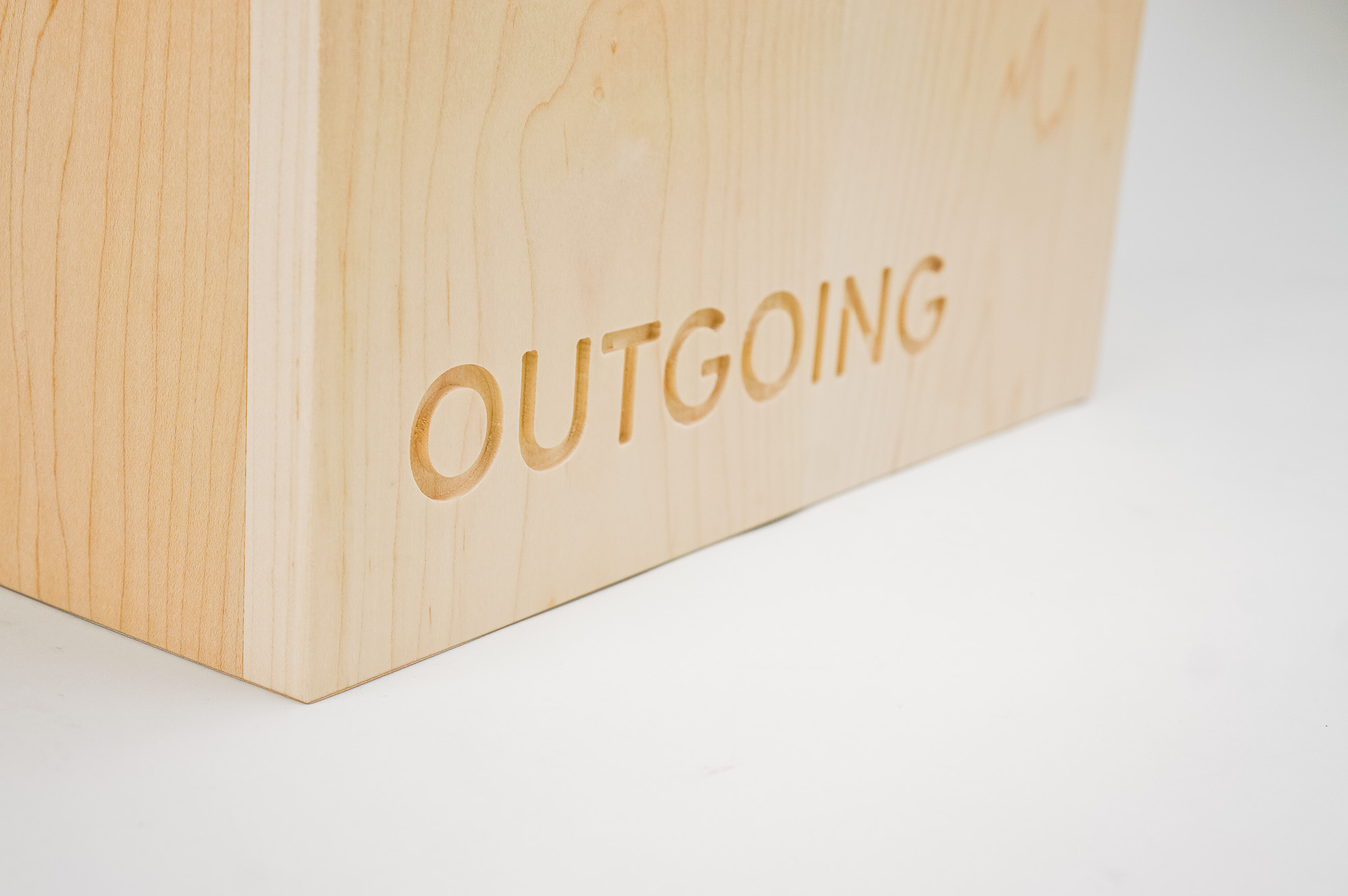 Outgoing maple wood mailbox for the San Francisco office of Thumbtack, an online service that matches customers with local professionals Outgoing maple wood mailbox for the San Francisco office of Thumbtack, an online service that matches customers with local professionals