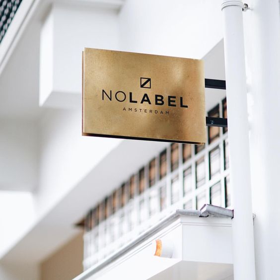 no label brass blade sign