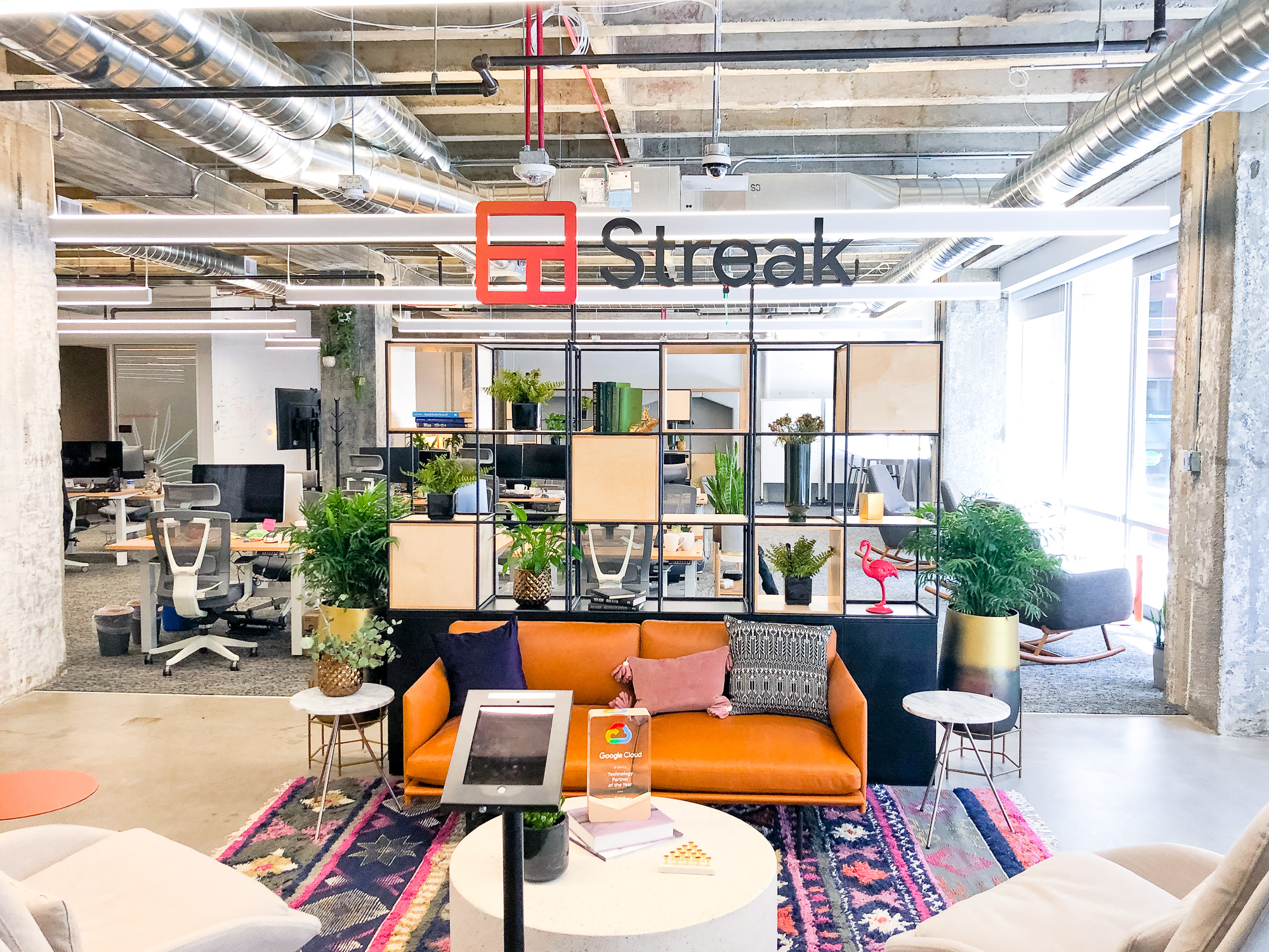 Freestanding cutout logo on a shelf at the entrance of Streak, a San Francisco based relationship management platform for Gmail. Freestanding cutout logo on a shelf at the entrance of Streak, a San Francisco based relationship management platform for Gmail.