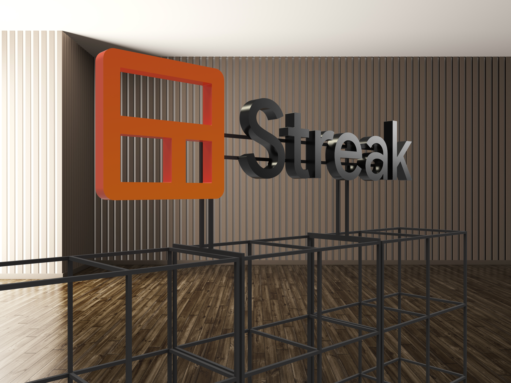 Freestanding cutout logo on a shelf at the entrance of Streak, a San Francisco based relationship management platform for Gmail. Freestanding cutout logo on a shelf at the entrance of Streak, a San Francisco based relationship management platform for Gmail.