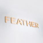 CNC routed plywood letters for Feather, furniture renting service.