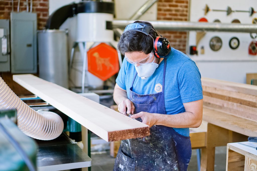 Slack lobby sign - milling up wood