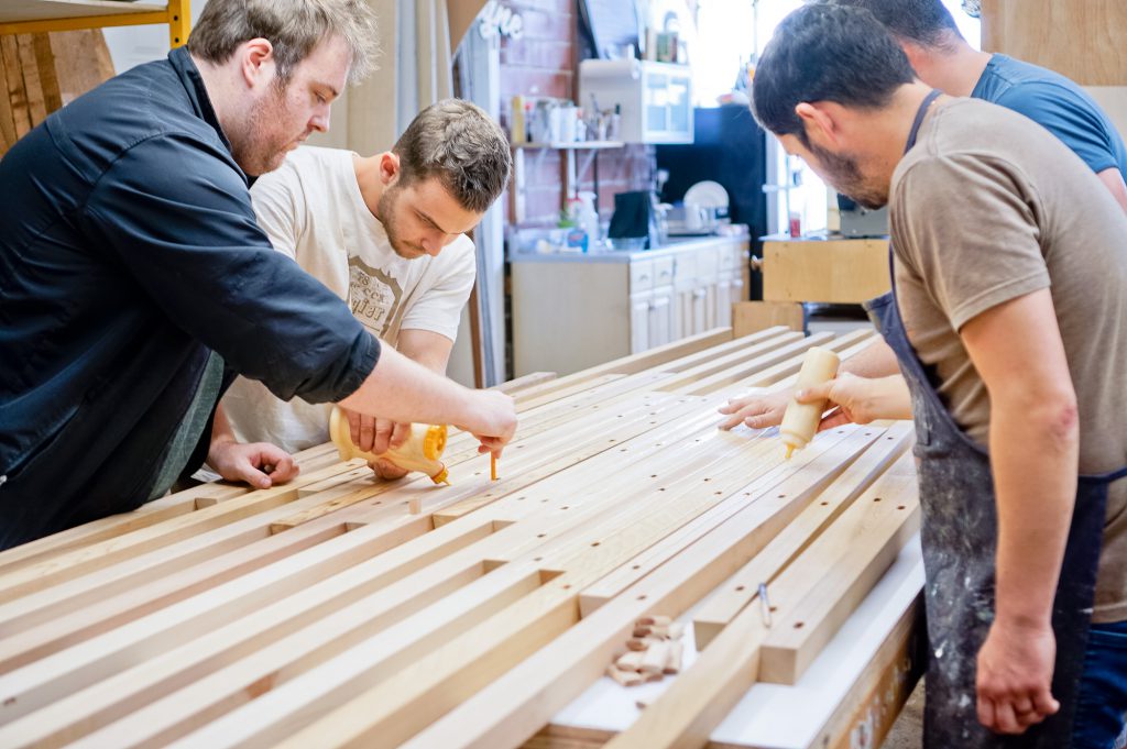 Slack lobby sign - glue up