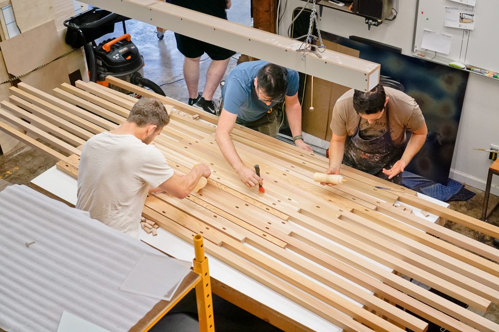 Slack lobby sign - glue up