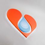 Illuminated heart sign for B12 Love, a San Francisco center offering nutrient therapies.