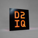 Illuminated, black painted, color changing sign for D2IQ (formerly Mesophere), an American technology company based in San Francisco, CA which develops software for data centers based on Apache Mesos.