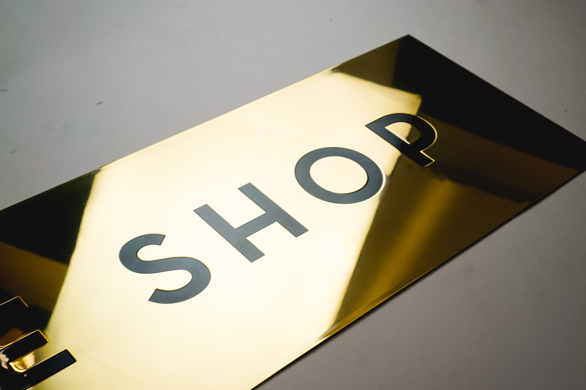Classic style, solid brass coffee shop sign for Mickey’s Fine Pharmacy, a Beverly Hills landmark. Classic style, solid brass coffee shop sign for Mickey's Fine Pharmacy, a Beverly Hills landmark.