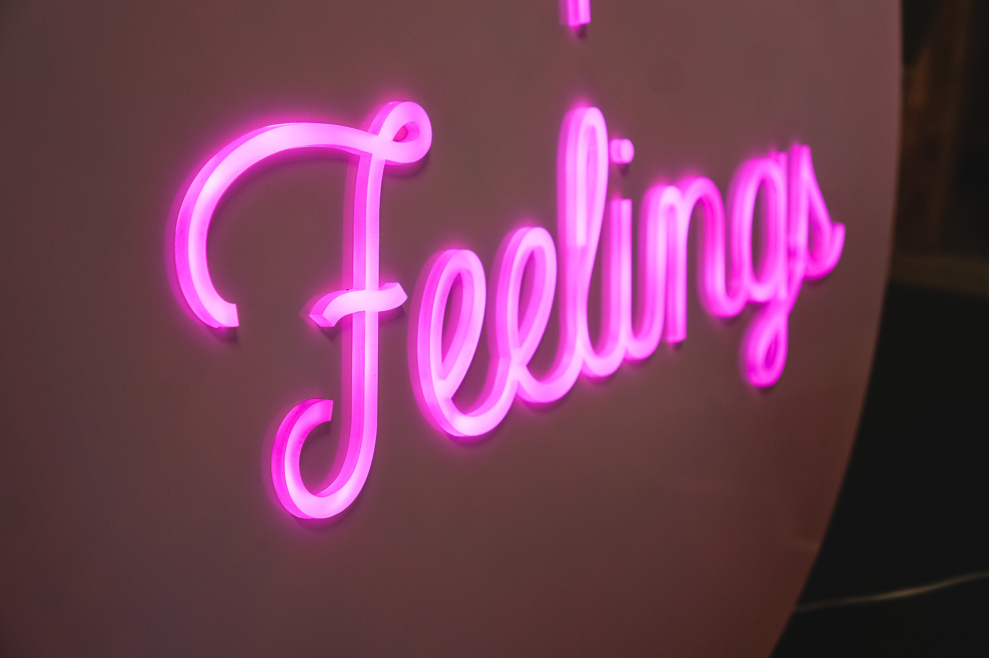 Pink neon-style team sign for Facebook, an American online social media and social networking service company. Pink neon-style team sign for Facebook, an American online social media and social networking service company.