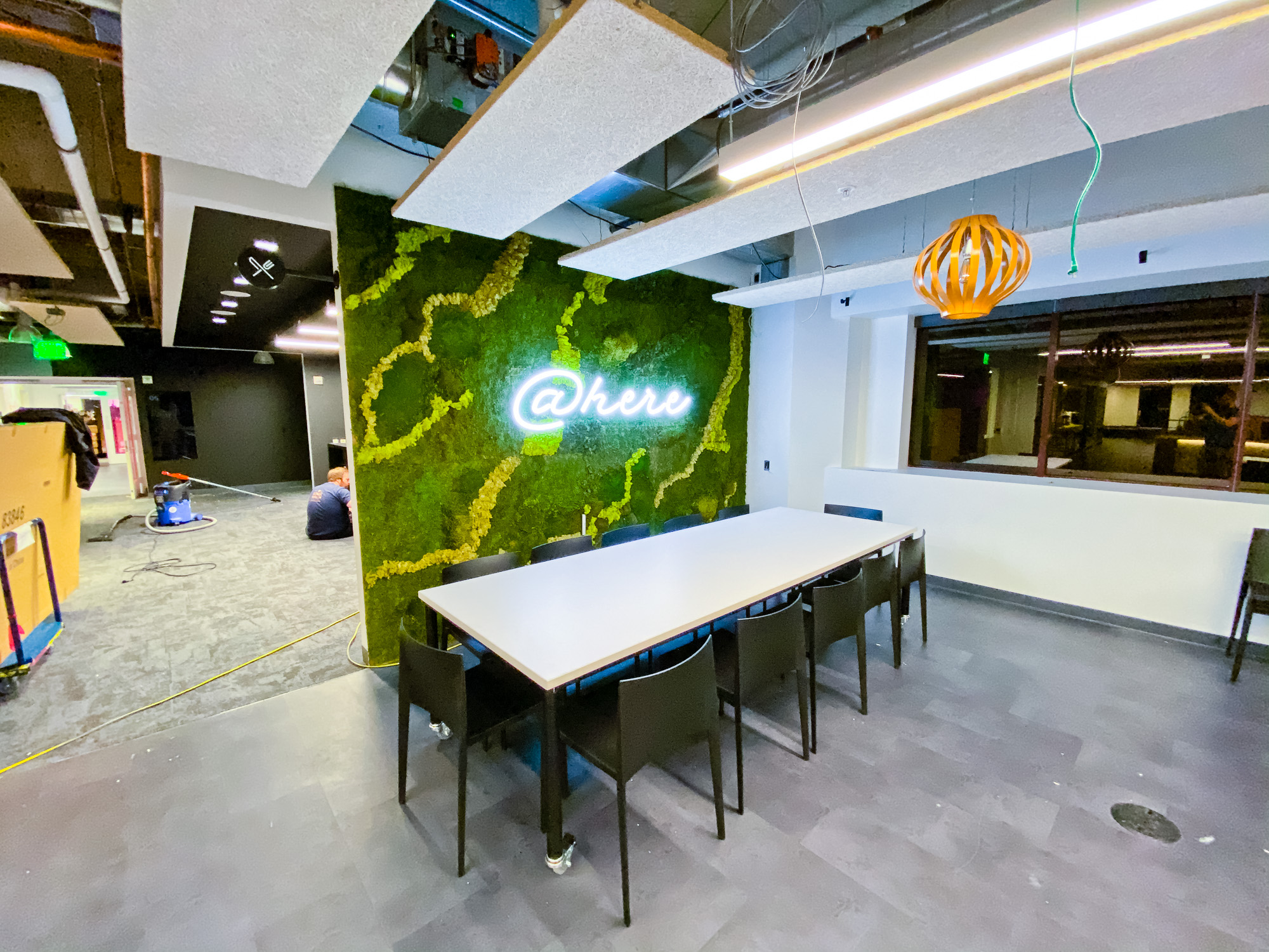 Neon-style @here sign on moss / living wall for the cafeteria/kitchen of Scale, a San Francisco based company delivering high quality training data for AI applications such as self-driving cars, mapping, AR/VR, robotics, and more. Neon-style @here sign on moss / living wall for the cafeteria/kitchen of Scale, a San Francisco based company delivering high quality training data for AI applications such as self-driving cars, mapping, AR/VR, robotics, and more.