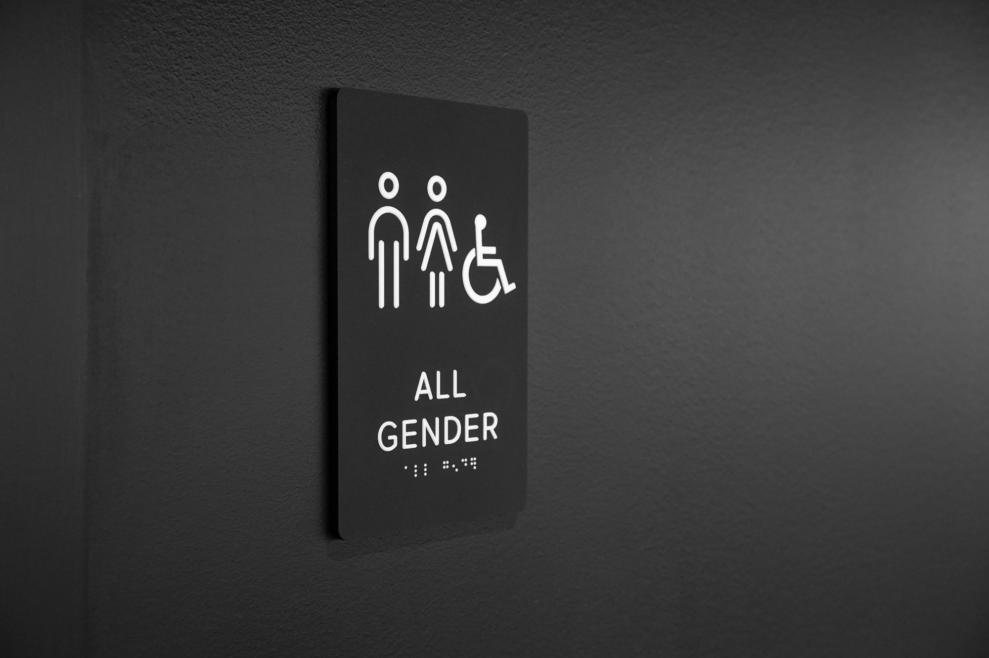 Modern, matte black restroom signs with white icons on black walls for the restrooms of Scale, a San Francisco based company delivering high quality training data for AI applications such as self-driving cars, mapping, AR/VR, robotics, and more. Modern, matte black restroom signs with white icons on black walls for the restrooms of Scale, a San Francisco based company delivering high quality training data for AI applications such as self-driving cars, mapping, AR/VR, robotics, and more.