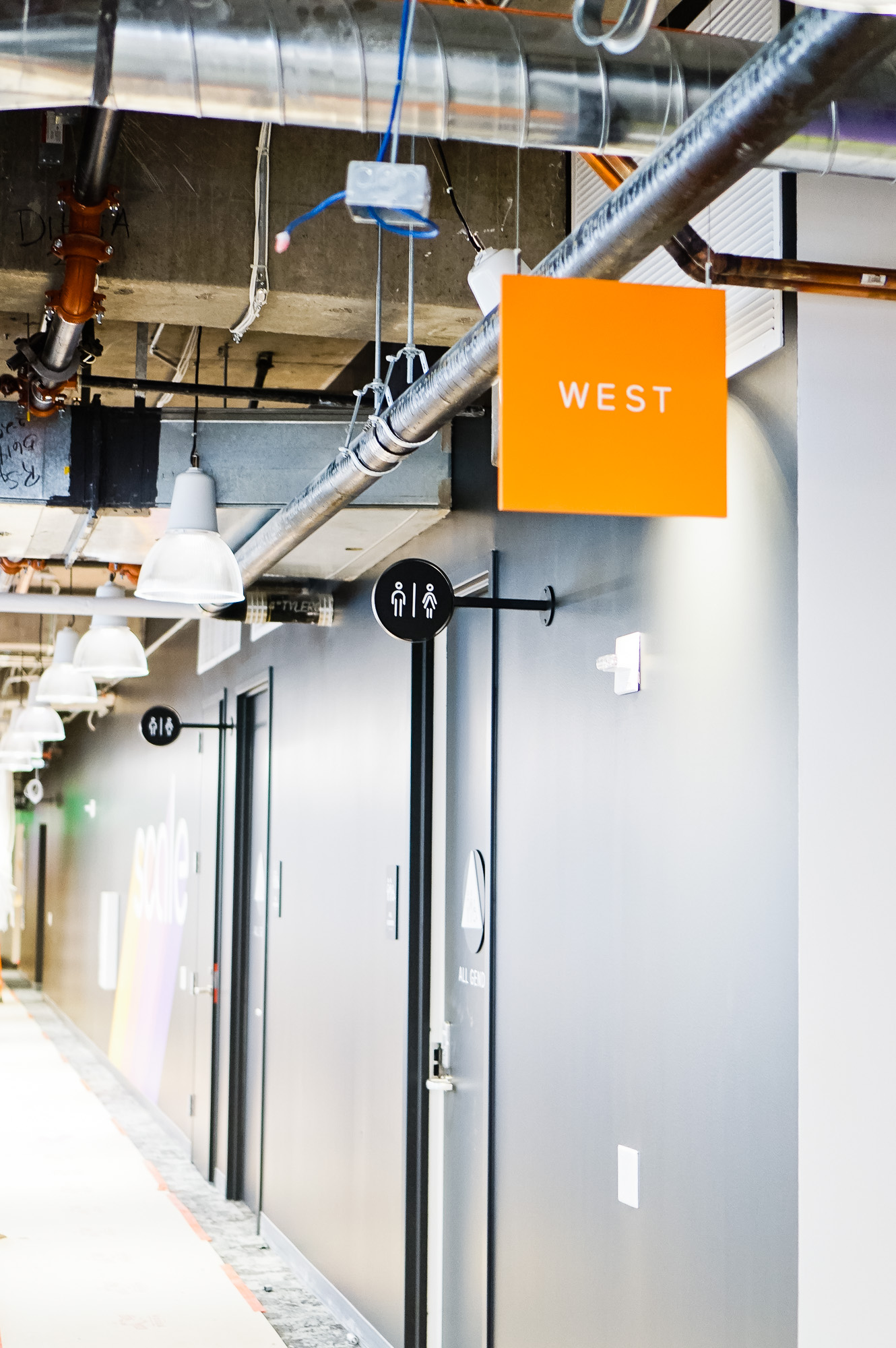 Minimal, multi-colored north, south, east, and west suspended directional signs for Scale, a San Francisco based company delivering high quality training data for AI applications such as self-driving cars, mapping, AR/VR, robotics, and more. Minimal, multi-colored north, south, east, and west suspended directional signs for Scale, a San Francisco based company delivering high quality training data for AI applications such as self-driving cars, mapping, AR/VR, robotics, and more.