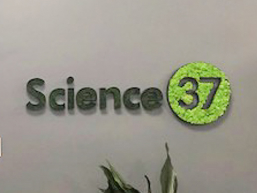 Two-toned, moss filled letters for Science37, a mobile technology and clinical trial company. Two-toned, moss filled letters for Science37, a mobile technology and clinical trial company.