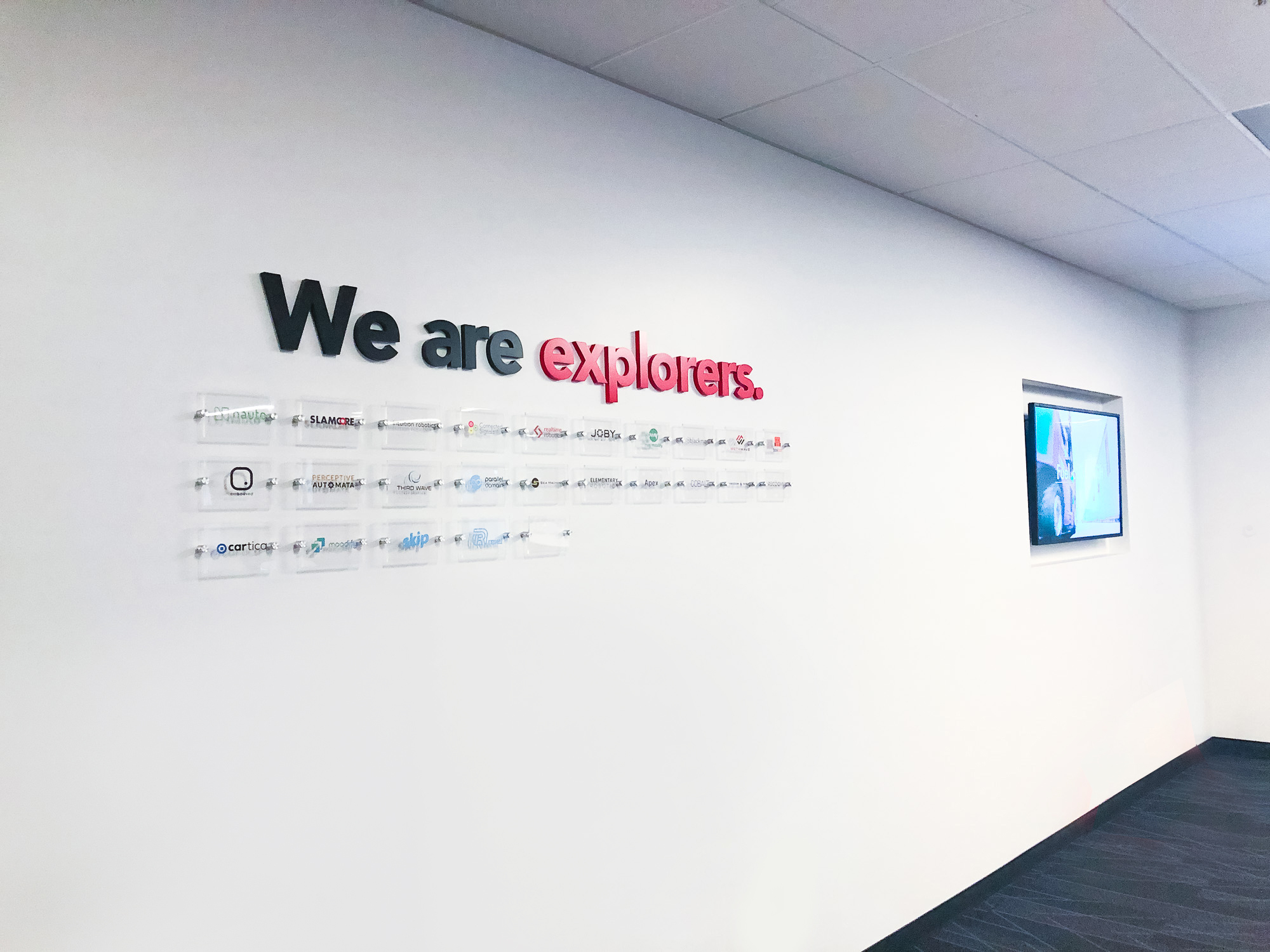 Mission statement and portfolio company logo wall for Toyota AI, a new venture capital subsidiary of the Toyota Research Institute. Mission statement and portfolio company logo wall for Toyota AI, a new venture capital subsidiary of the Toyota Research Institute.