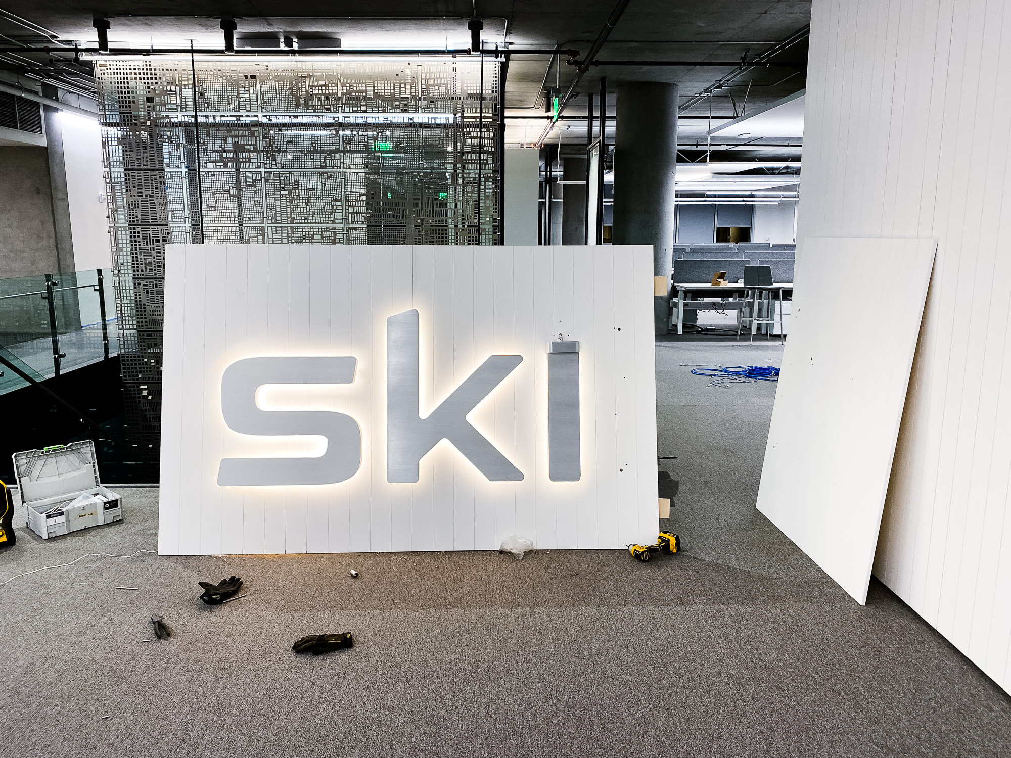 Illuminated metal sign for the reception desk at the San Francisco office of Skillz, an online mobile multiplayer competition platform. Illuminated metal sign for the reception desk at the San Francisco office of Skillz, an online mobile multiplayer competition platform.