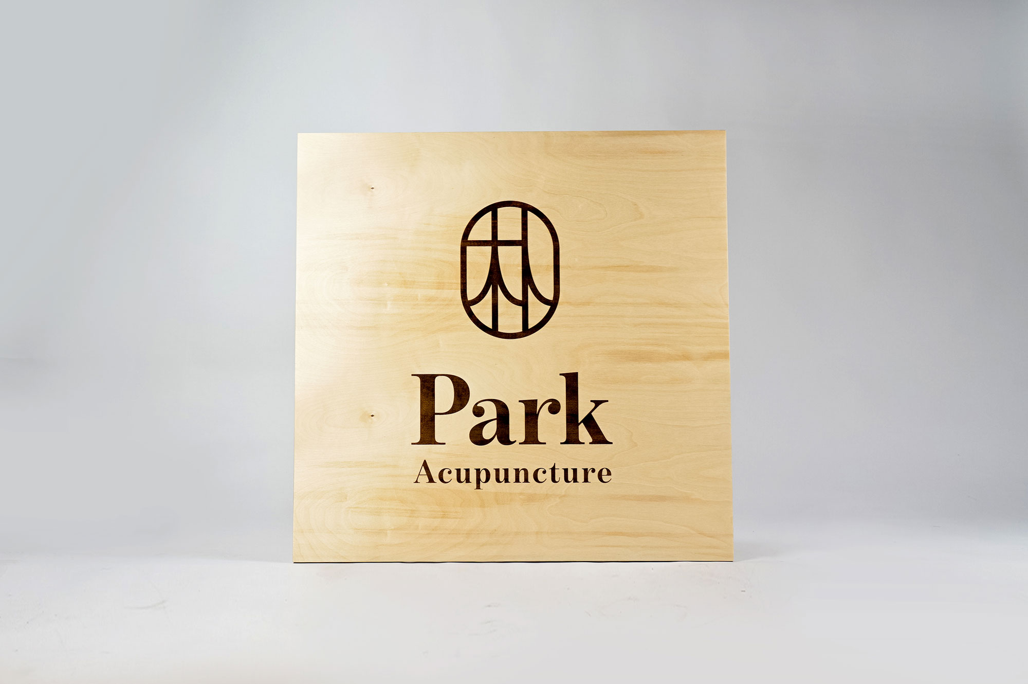 Laser etched/engraved square plywood sign for Park Acupuncture, an acupuncture clinic in Westwood, NJ. Laser etched/engraved square plywood sign for Park Acupuncture, an acupuncture clinic in Westwood, NJ.