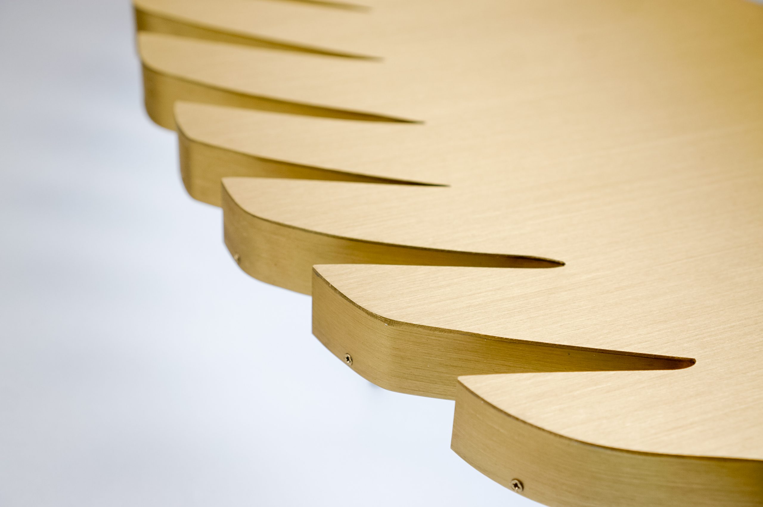 Illuminated brushed brass griffin sign for Stack’s Bowers Galleries, an auction house in Santa Ana, California.