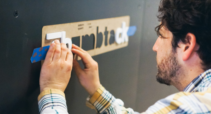 Thumbtack front desk sign process