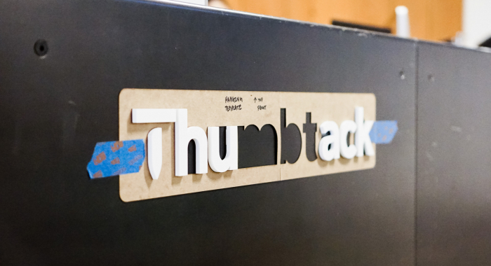 Thumbtack front desk sign process