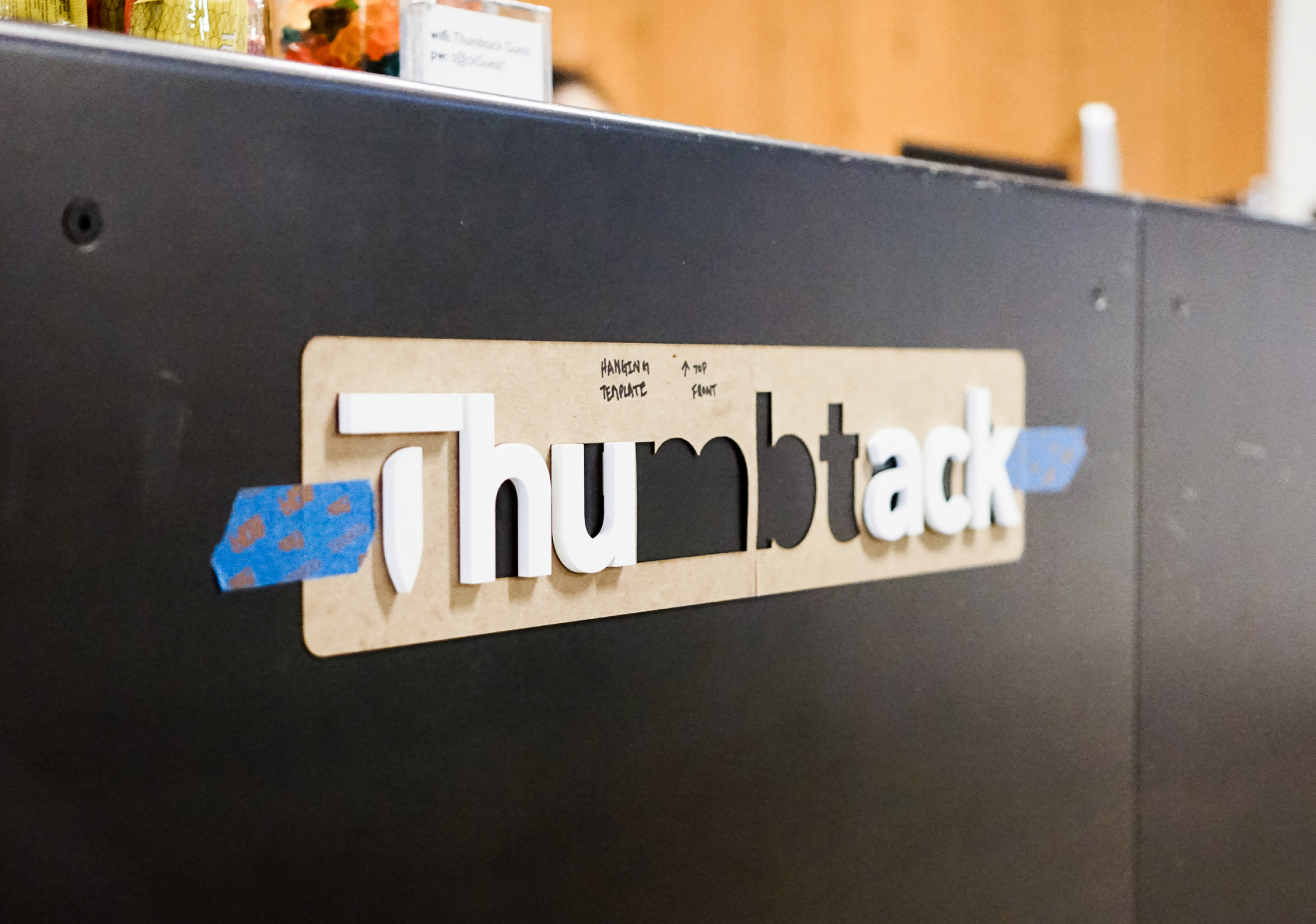 Thumbtack front desk sign process