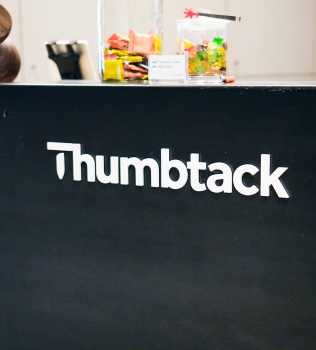Thumbtack Front Desk Sign