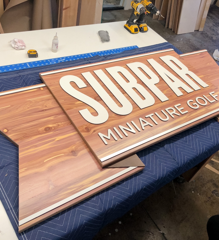 Subpar Mini Golf Ribbon Sign