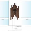 Solid walnut slat sign with engraved jellyfish for the office of Benchling, a San Francisco based company working on a unified platform to accelerate, measure, and forecast R&D from discovery through bioprocessing.