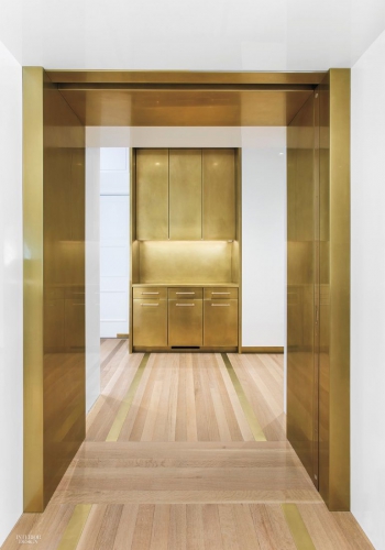brass and white kitchen