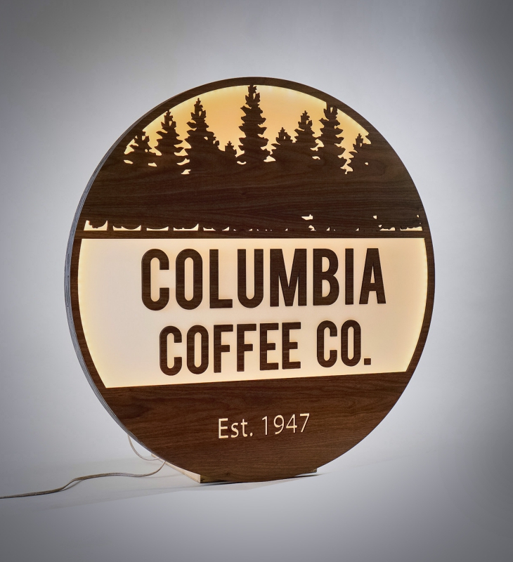 Columbia Church, cafe sign