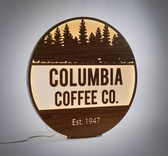 Columbia Church, cafe sign