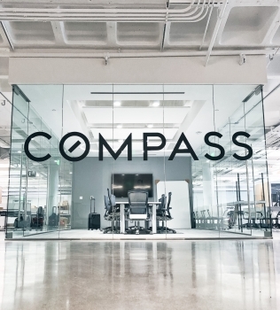 Compass Glass Board Room Sign