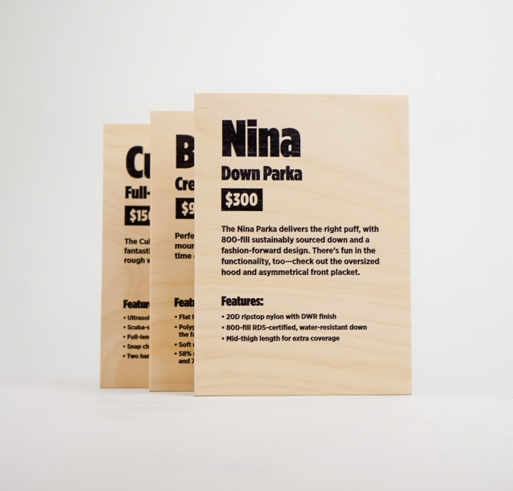 Cotopaxi Product Information Plaques
