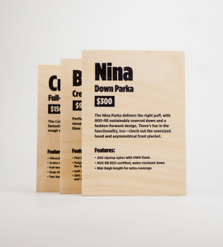 Cotopaxi Product Information Plaques