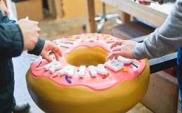 So we made a giant donut. Jelly much?