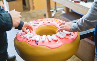 So we made a giant donut. Jelly much?
