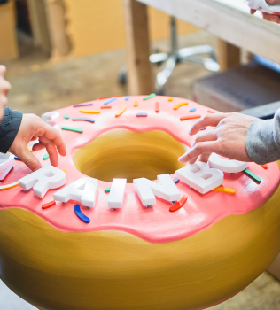 So we made a giant donut. Jelly much?