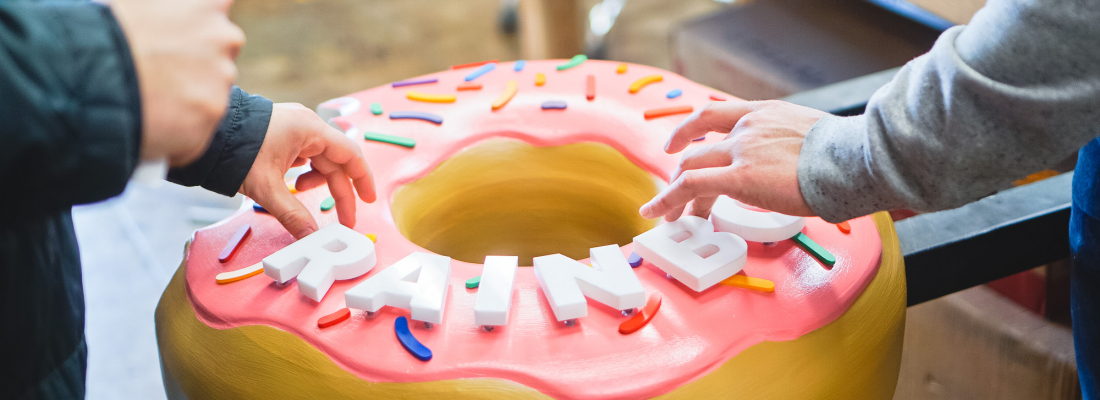 So we made a giant donut. Jelly much?